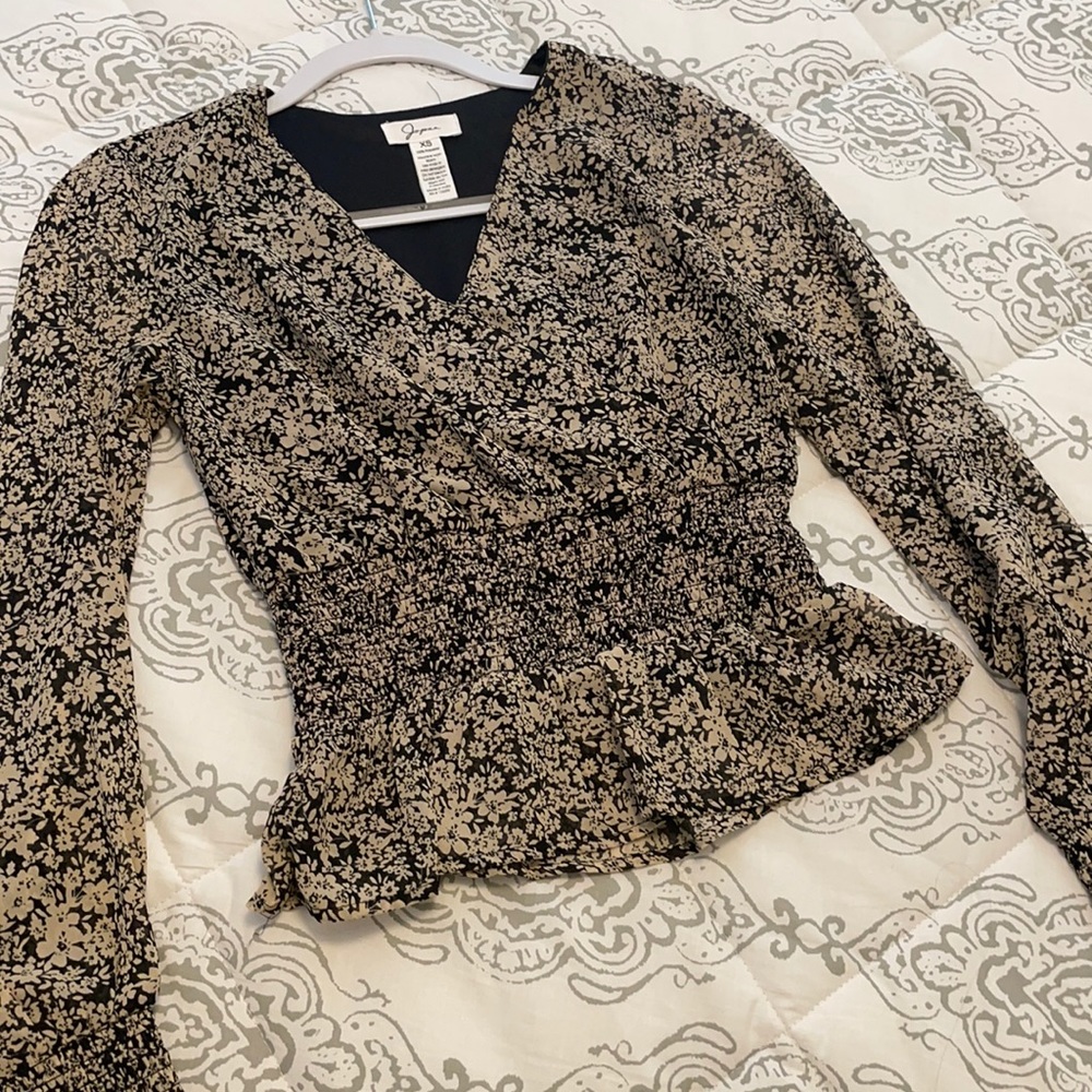 Beige & Black blouse